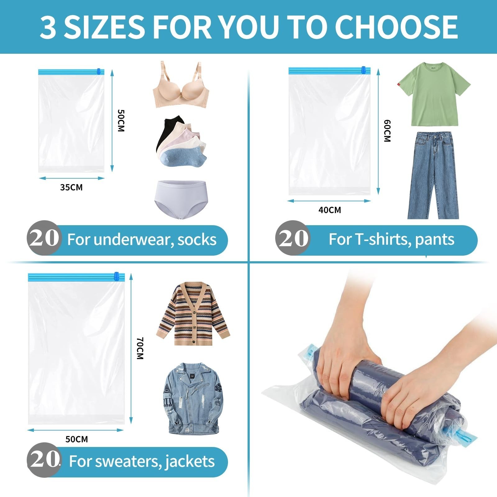 Oprolbare reisruimtebesparende opbergzakken voor bagage, kleding, cruiseschip, Essentials Home Packing-Organizer: Kaki
