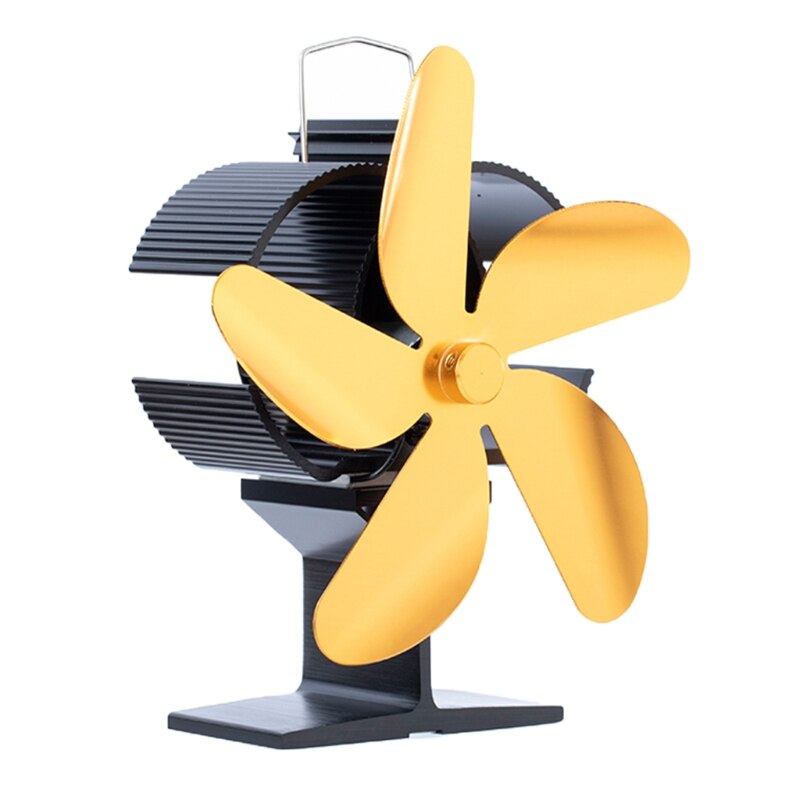 L38C 5 Blades Stove Fireplace Fan Silent Flue Pipe Fireplace Fan Eco-friendly Heat Powered Stove Fan for Gas Pellet