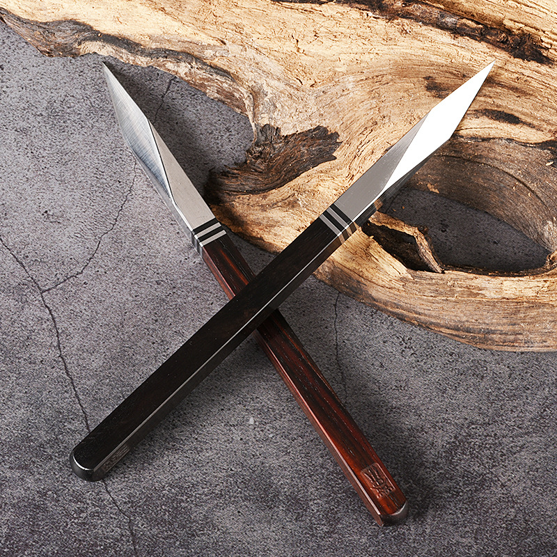 The tea knife Stainless steel Damascus pu-erh tea by hand Wooden handle pry tea cone parts Teaware