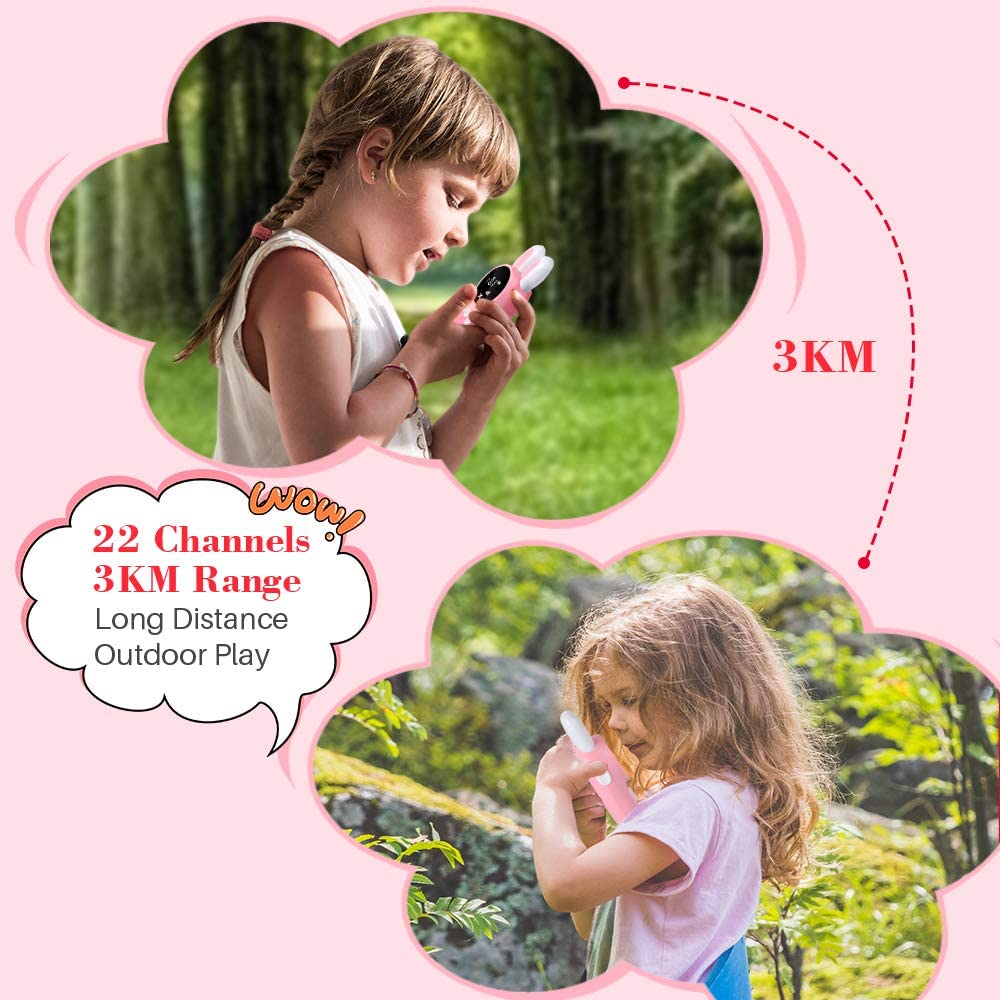 Talkie-walkie enfants 2 pièces Radio bidirectionnelle Portable Mini Radio bidirectionnelle enfants /usage familial/Camping 3M