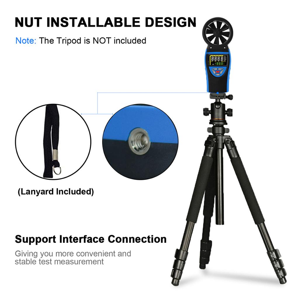 Holdpeak HP-8805 Digital Anemometer Wind Speed Meter for Measuring Wind Speed, Temperature Color Screen Display High Class