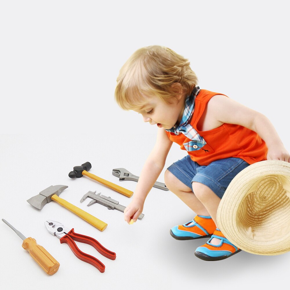 Een Set Simulatie Reparatie Tool Jongens Speelgoed Manual Onderhoud Pretend Play Plastic Schroevendraaier Hamer Tang Tool Kits Play Game