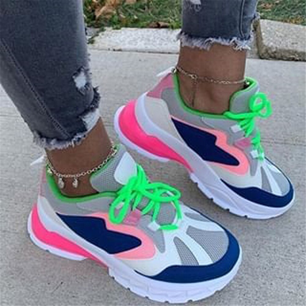Doratasia kvinders blandede farver sneakers damer flad platform snørebånd sko kvinde afslappet efterårs sneakers stor størrelse 35-43