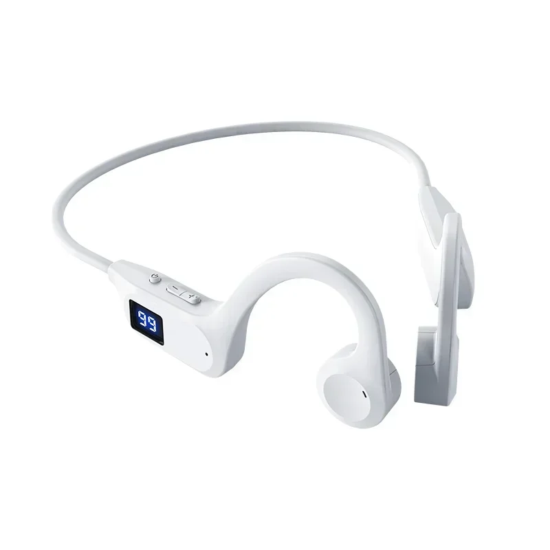 Bone Conduction Earphones X7 Bluetooth Hifi Ear-hook Wireless Headset With Mic Headphones TF Card MP3 Earbud: WHITE