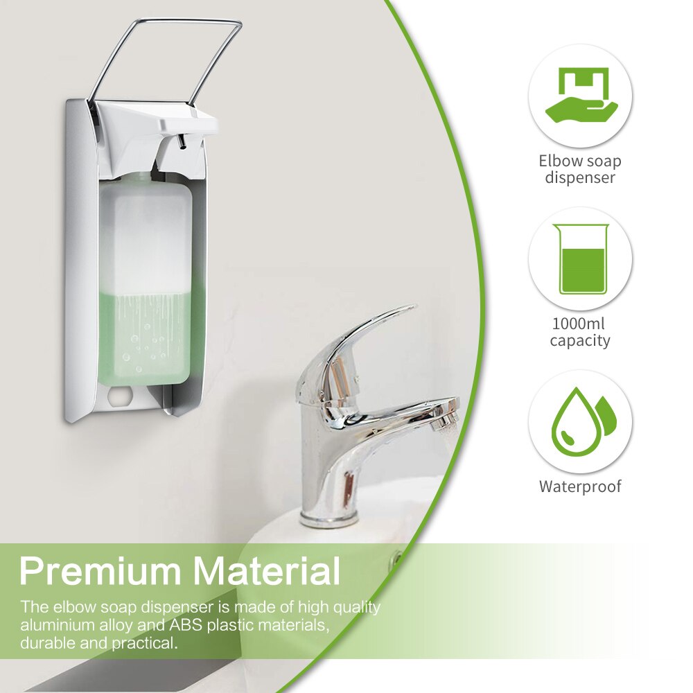 Elbow Press Hand Sanitizer Soap 1000ml Kitchen Disinfectant Spray Dispenser Liquid Soap Dispenser For Bathroom Toilet Hotel