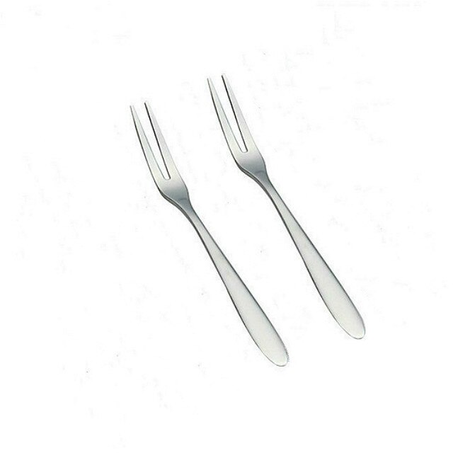Stainless Steel Two-tine Fork set Fruit Fork Tableware Multiple Use Snack Cake Dessert Forks Cafeteria Home Flatware @1: B 2pcs