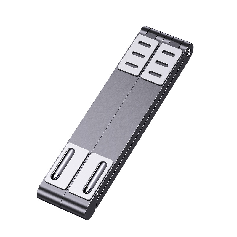 Miccgin aluminium mini-laptopständer für mobiltelefon, magisch, faltbar, macbook pro air, notebook, iphone, handy-tablet-halter, schreibtisch: Tiefgrau