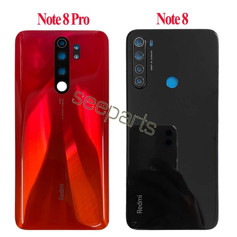 Novo para xiaomi redmi nota 8 pro bateria capa traseira do painel de vidro caso habitação traseira para redmi nota 8 pro volta da bateria capa porta