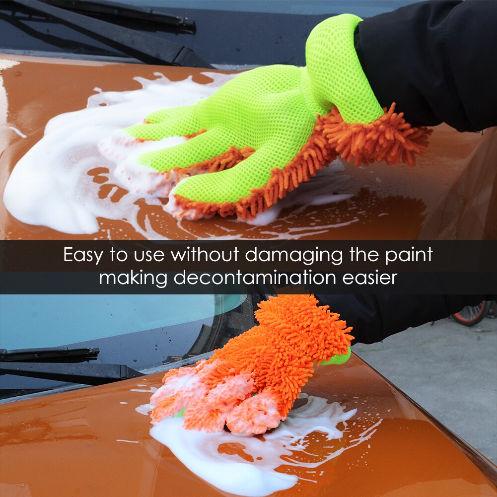 1pc holdbare mikrofiber bilrude vask rengøringsdug støvklæde håndklæde handsker vask rengøring anti ridse bil vaskemaskine