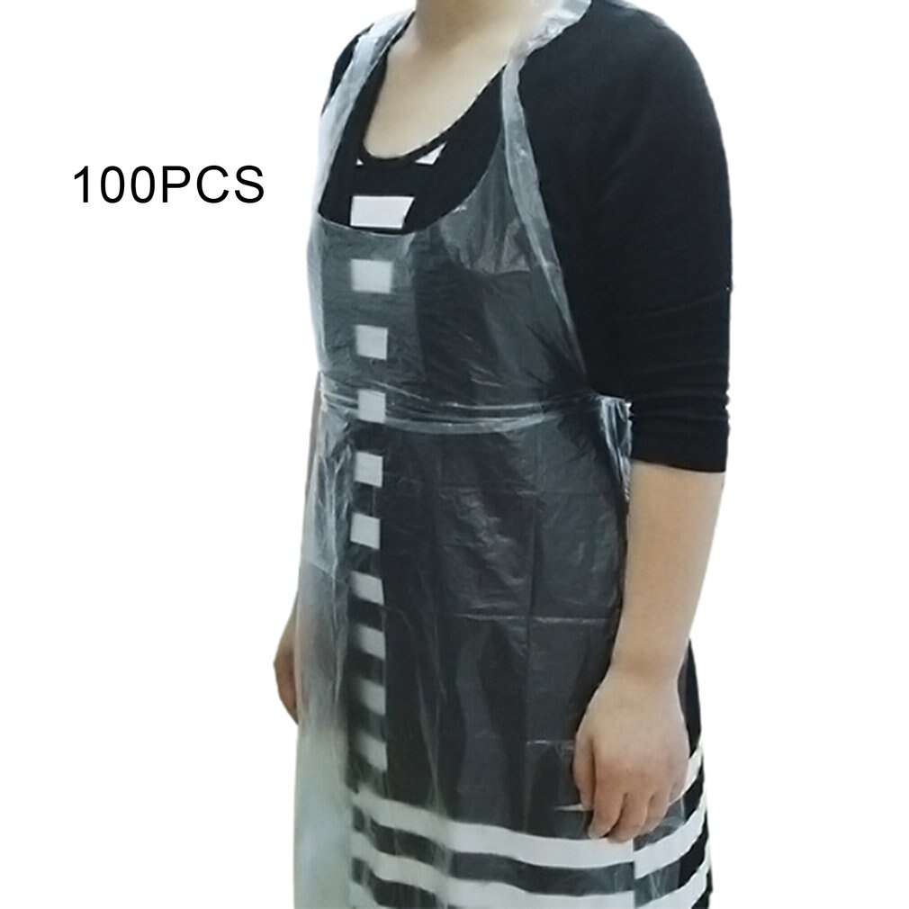 1 set wegwerp plastic schorten waterdicht en oliebestendig schort fondue kreeft diner maaltijd schilderen schort