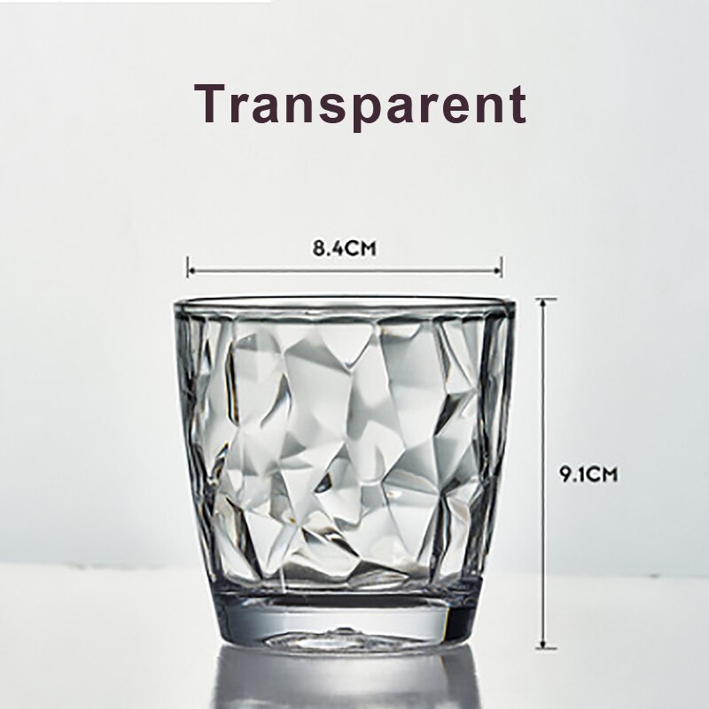 300ml Transparent Cups Acrylic Tumbler Plastic Beverage Juice Ice Tea Drinking Cups Reusable Unbreakable Glassware Kids: Transparent 01