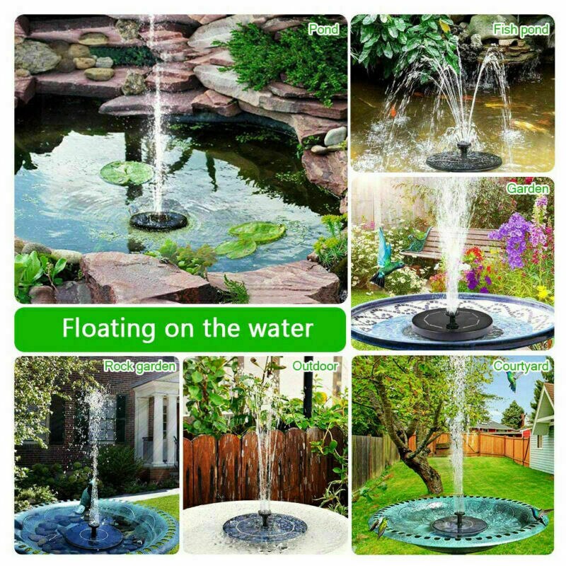 1.4W Mini Solar Fountain Pump Garden Floating Pond Pond Decoration Bird Bath Water Fountain Outdoor Solar Garden Decor