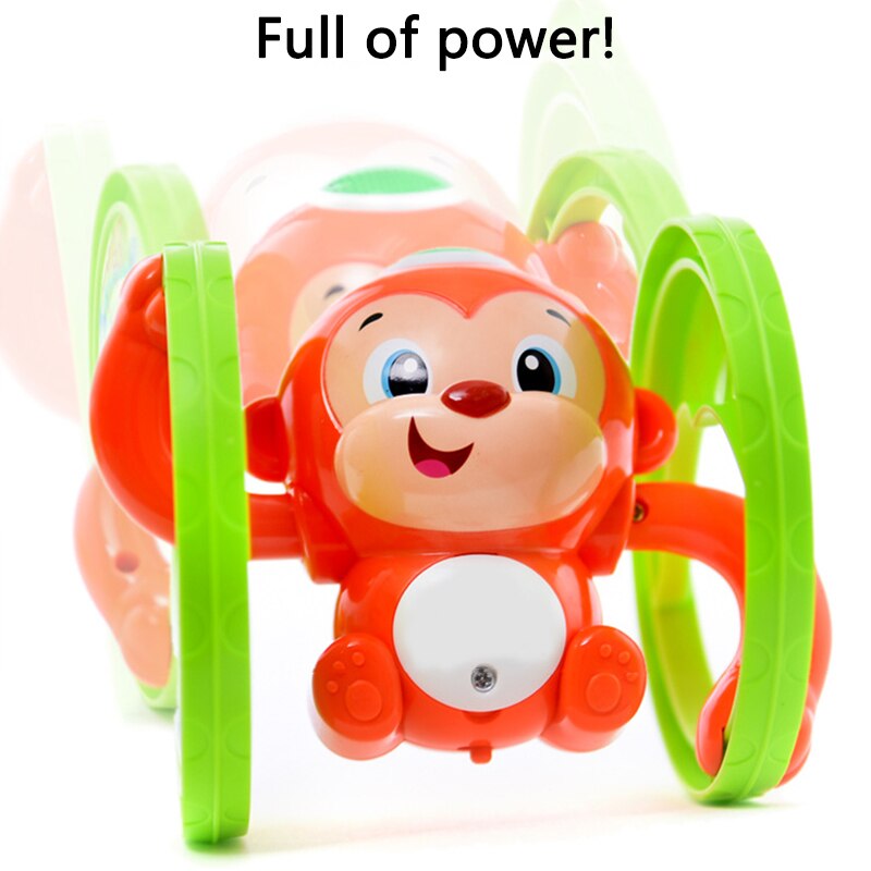 Schattige baby aap muzikale led-licht opwindbare klok educatief speelgoed voor kinderen