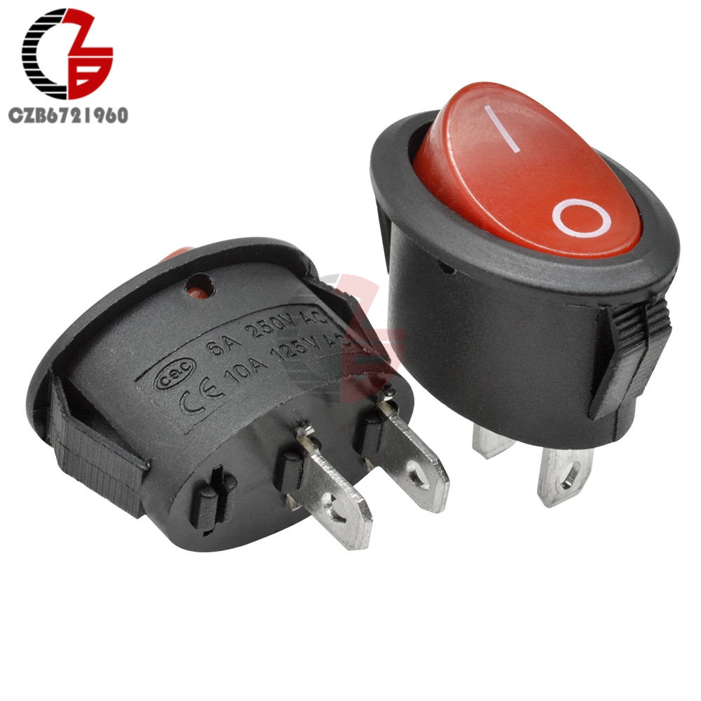 5Pcs 26x14mm KCD7 Oval Push Button Rocker Switch 6A 250V 10A 125V AC Toggle IO On-Off Car Boat Power Switch 2Pin 3Pin LED Light