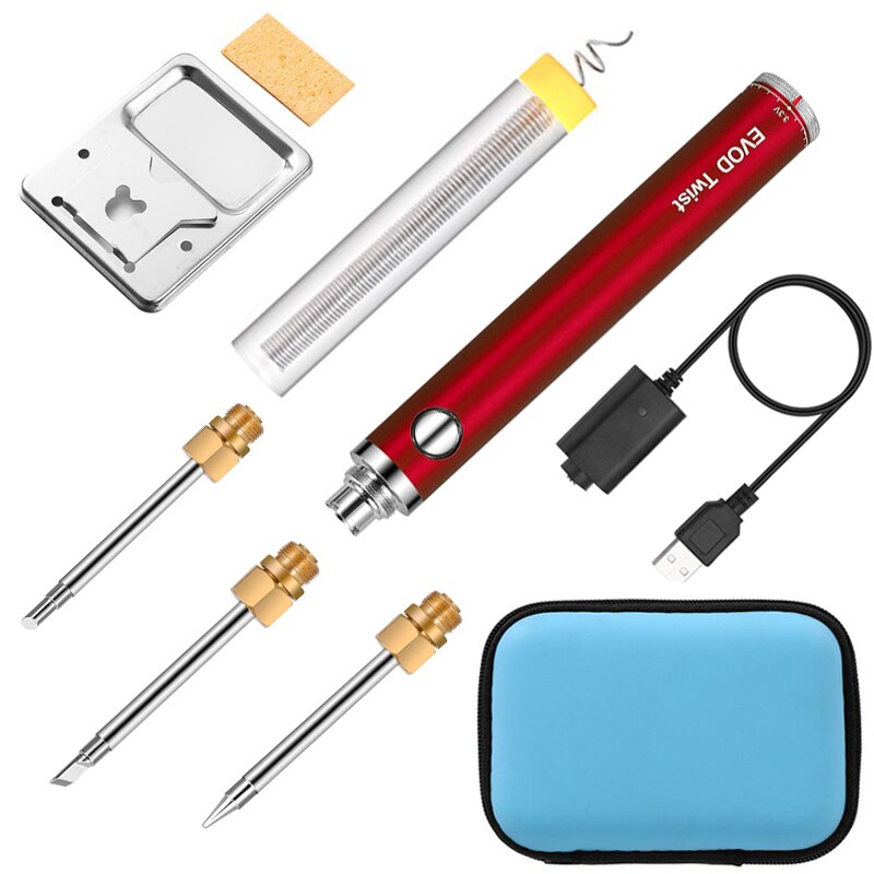 Wireless soldering iron portable rechargeable soldering iron usb soldering iron 510 interface soldering iron tip: Red