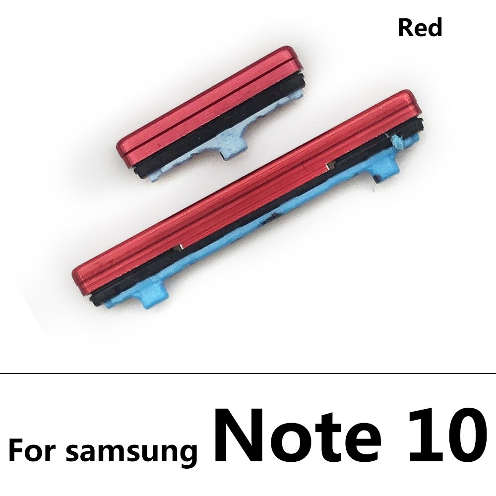 Teclas laterales nuevas, botones de encendido y volumen, botón para Samsung Galaxy Note 9, 10 Plus, piezas de repuesto: Note 10 Red