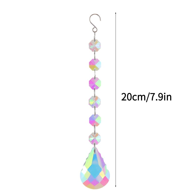 Carrillón de viento de cristal, campanas de viento, prismas de diamante, atrapasueños colgante, cortinas de ventana, decoración de jardín