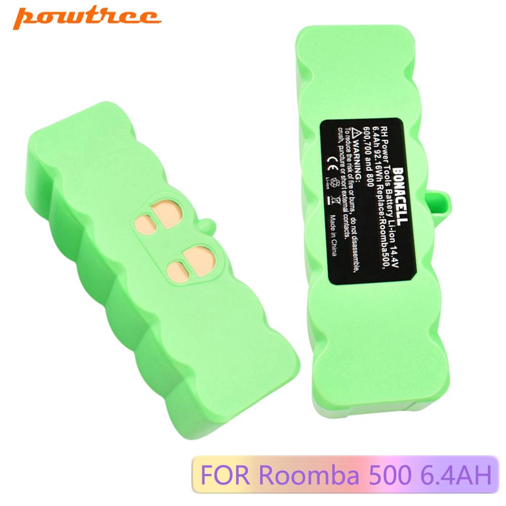 Powtree 6400mAh Li-Ion Battery - 14.4V Replacement for iRobot Roomba 500, 600, 700, 800 Series Vacuum Cleaners