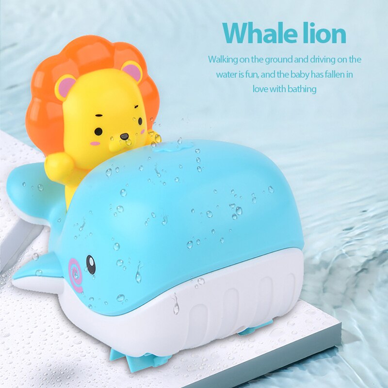 Wind-Up Clockwork Speelgoed Amfibische Walvis Leeuw Baden Speelgoed Waternevel Kinderen Speelgoed