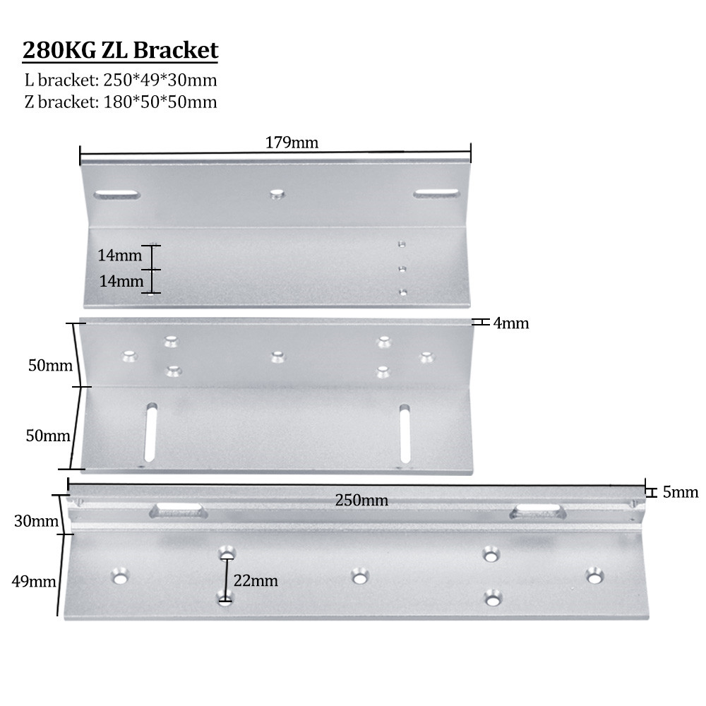 180kg/280kg Magnetic lock U /L / LZ shape bracket 350lbs/600lbs frameless glass door for Access Control Security lock System