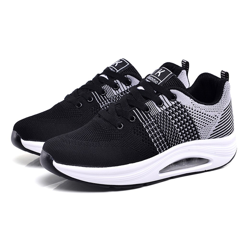 KANCOOLD frauen air kissen dämpfung erhöht turnschuhe atmungsaktive mesh low laufschuhe outdoor fitness sport schuhe flache: GY / 37