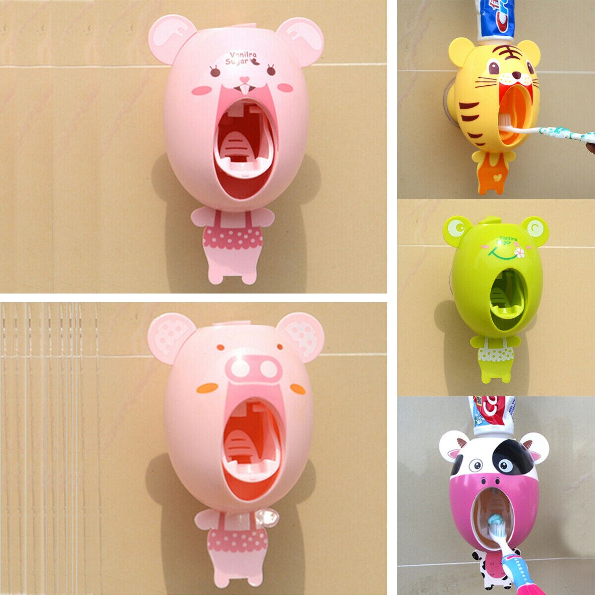 Portable Auto Automatic Toothpaste Dispenser Toothpaste Squeezers Device Easy Squeeze Hands Free Wall Mount Cute Home Decor
