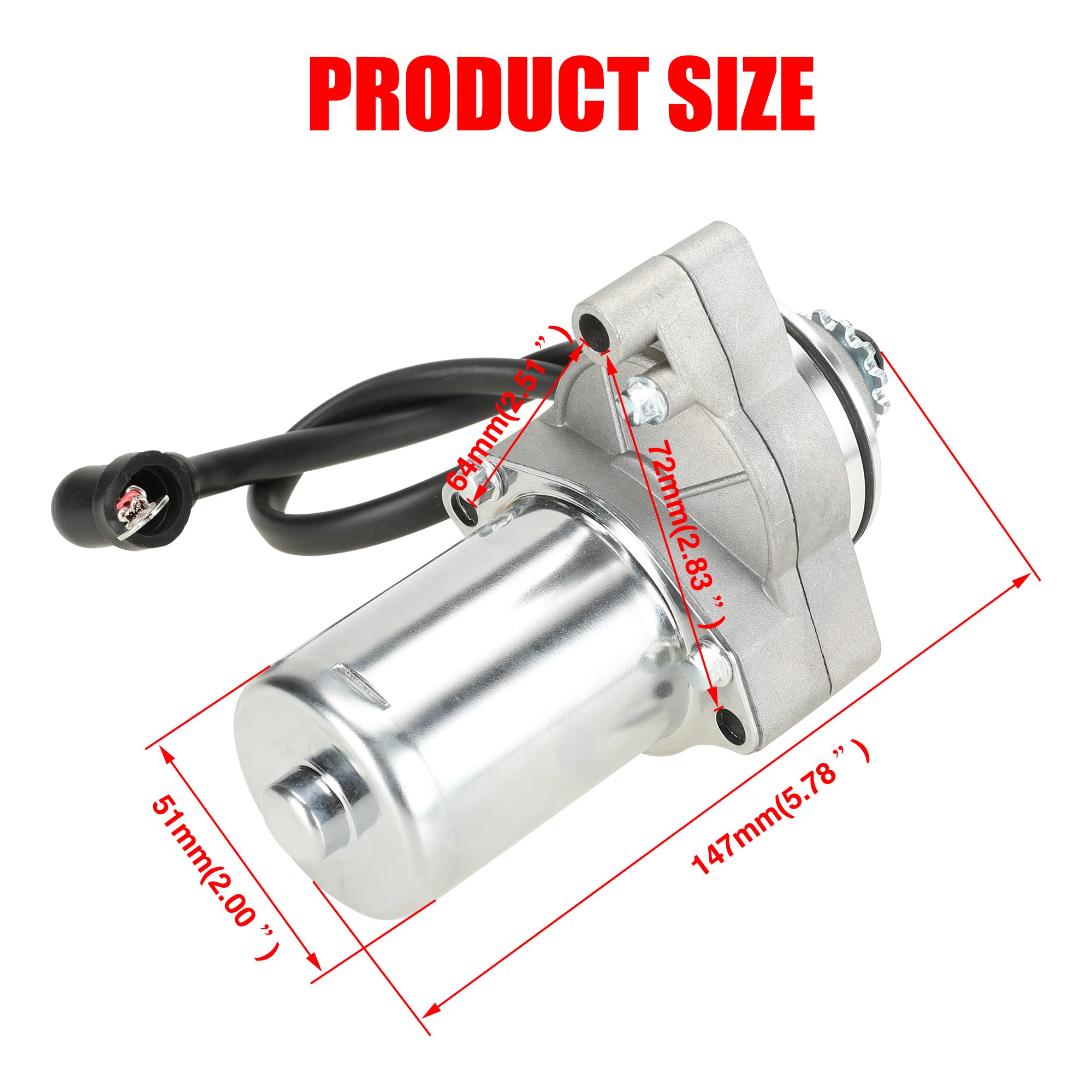 Starter with Motor Solenoid Relay for 50cc 70cc 90cc 110cc 125cc Taotao DB27 Coolster Apollo SSR Roketa Go Kart Cart