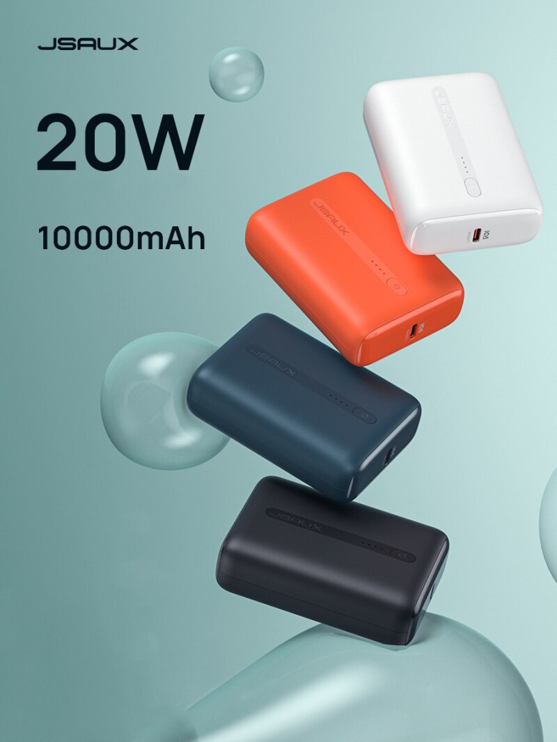 Jsaux – chargeur Supermini 22.5W 10,000mAh PD, charge rapide, batterie externe Mobile