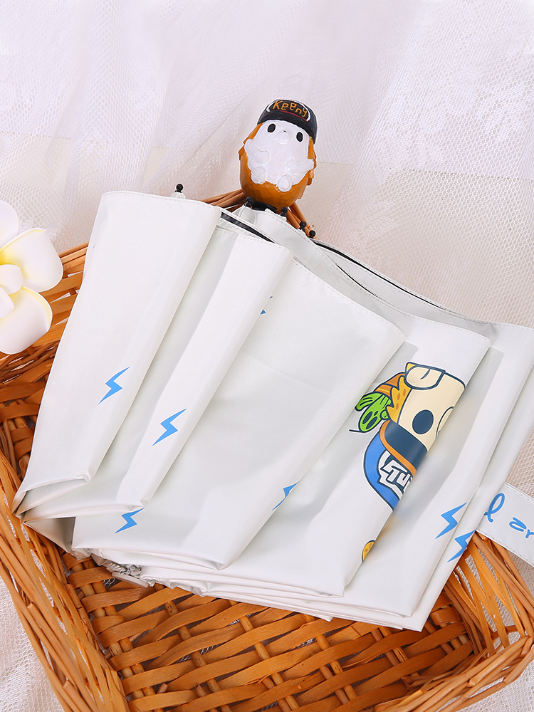 Creatieve Leuke Cartoon Paraplu Flamingo Dier Zon Regen Houtsnijwerk Handvat Paraplu Meisje Volwassen Zon Meisje Paraplu 3 Vouwen U5U