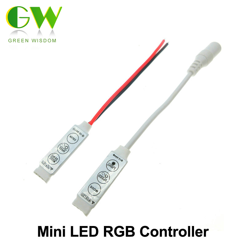 Led rgb farvekontrol  dc 12v mini 3 nøgle led rgb controller lysdæmper kontakt til rgb led strip