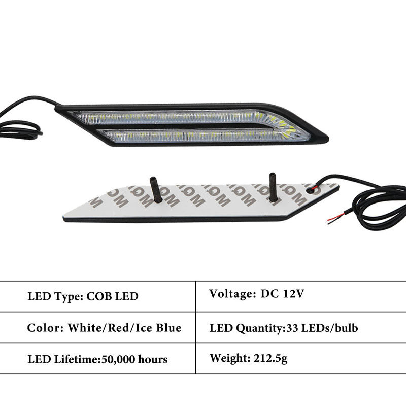 2 st led-varselljus för bilar, 12v varningslampor, vitt ljus, vattentäta dimljus, tillbehör, varningslampor, styling, led-lampor för bilar