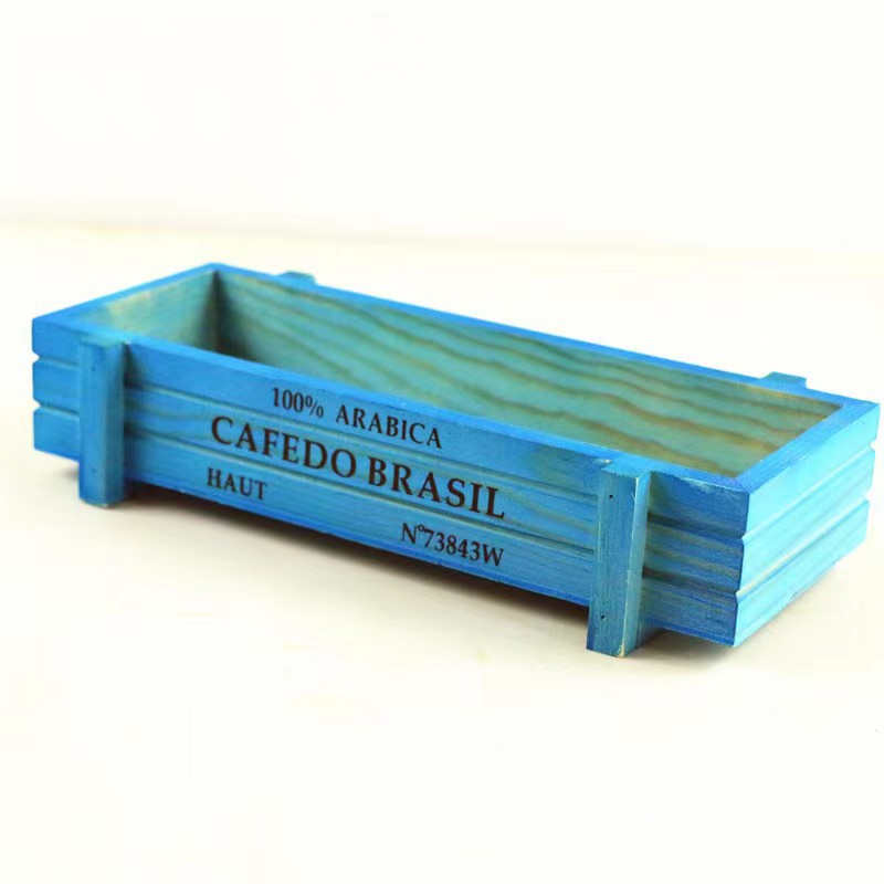 Maceta colorida, caja de madera Retro creativa, macetas, soporte para flores, cajas de troncos para comestibles, decoración de plantas suculentas, macetas: Verde militar