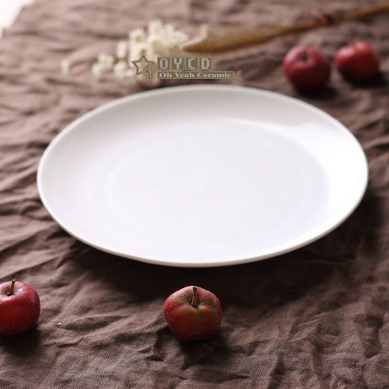 Bone china bread plates western-food plate pure white bone china plates round shape 7" 8" 10" shallow type plates bread dishes