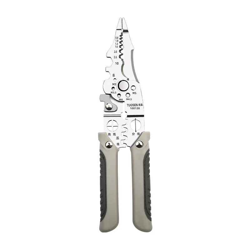 Crimper Kabelschaar Verstelbare automatische draadstripper Multifunctionele striptang Krimptang Terminal Handgereedschap: lichtblauw
