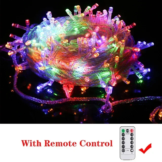 2M-100M Led String Fairy Lights Christmas chain Garland Outdoor Waterproof for Party Ramadan Wedding Decoration