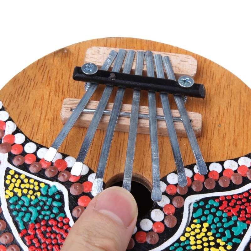 7 näppäinsormi kalimba peukalo piano tasku viritettävä kookospähkinänkuori maalattu näppäimistö marimba puinen soitin