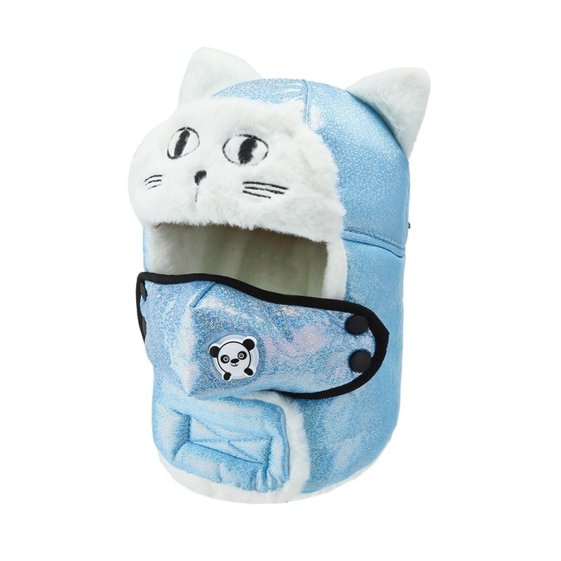 Earflap Pilot Hats and Goggles Trapper Bomber Hat Facemask Cap Bomber Hat with Full Face Ear Flap Children: C07