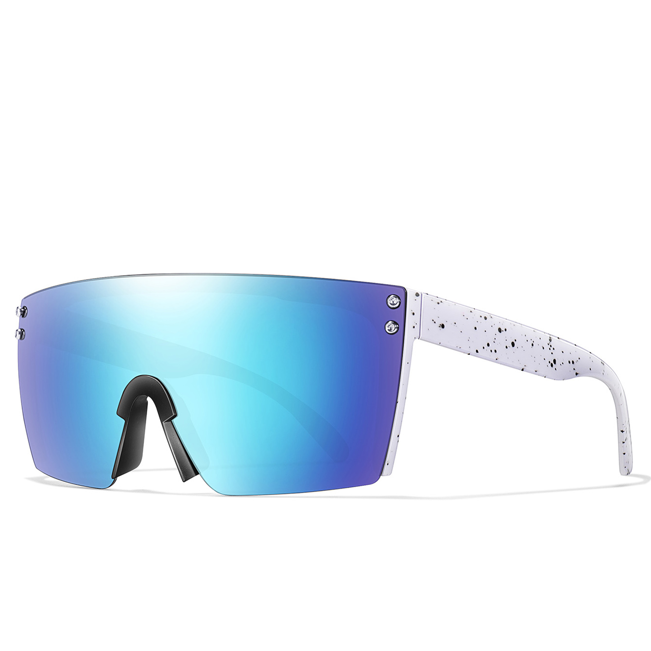 Gafas de sol de montura grande para motocicleta para hombre y mujer, lentes cuadradas a prueba de viento para exteriores, bicicleta de montaña, a la , Punk, UV400: Lavanda