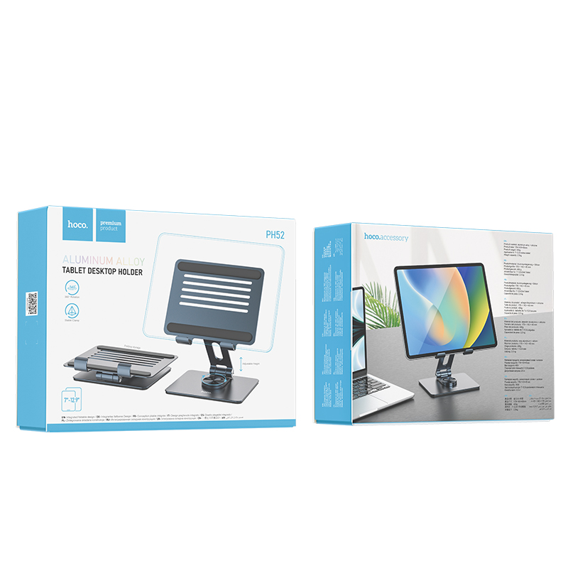 HOCO-soporte plegable de aleación de aluminio PH52 para ordenador portátil, accesorio giratorio de 360 ° para iPad Air, antideslizante, para Macbook Pro