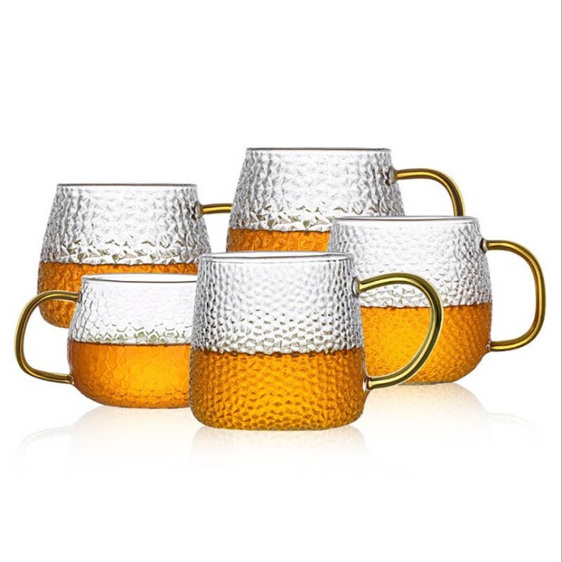 Gehämmert Wasser Tasse Mit Griff Glas Tee Tasse Haushalt Bier Saft Tasse #1