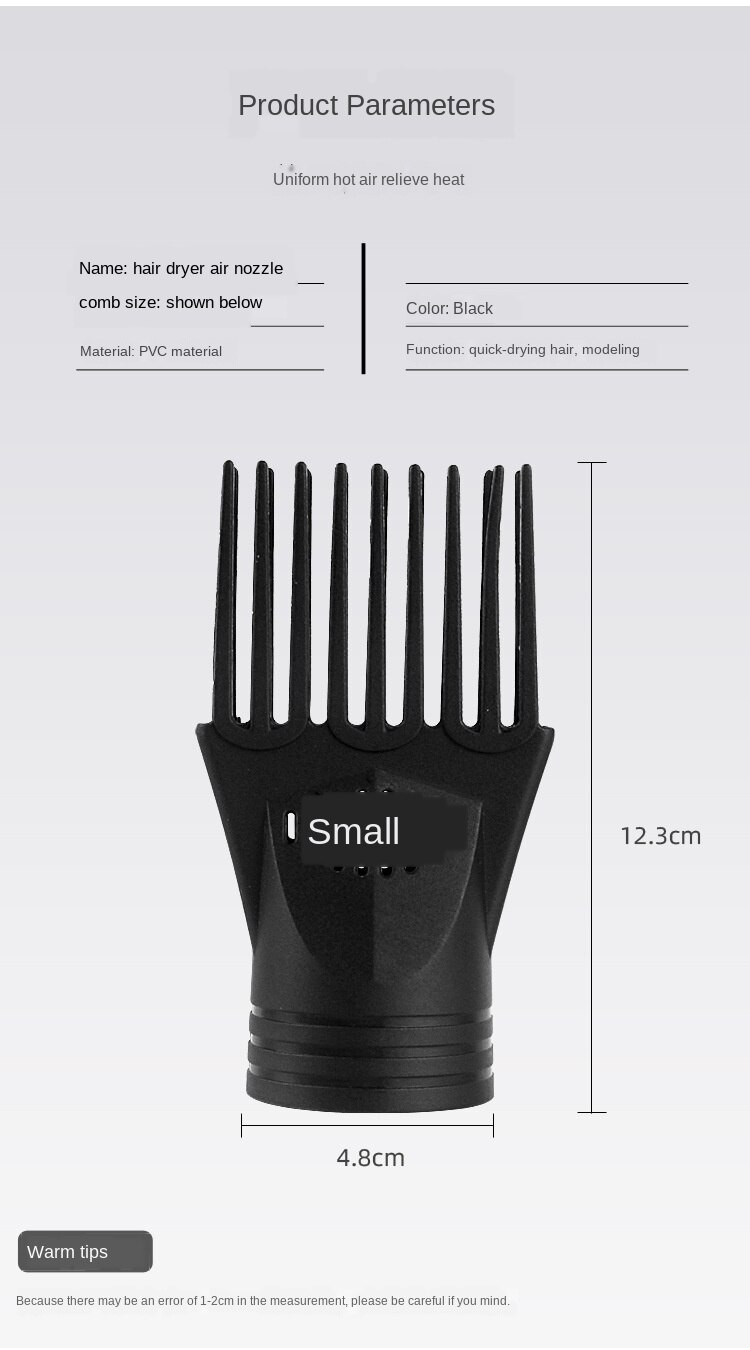 Hair Straight Comb Dryer Nozzle Diffuser Wind Blower Hairdressing Narrow Concentrator Barber Styling Tools Air Drying