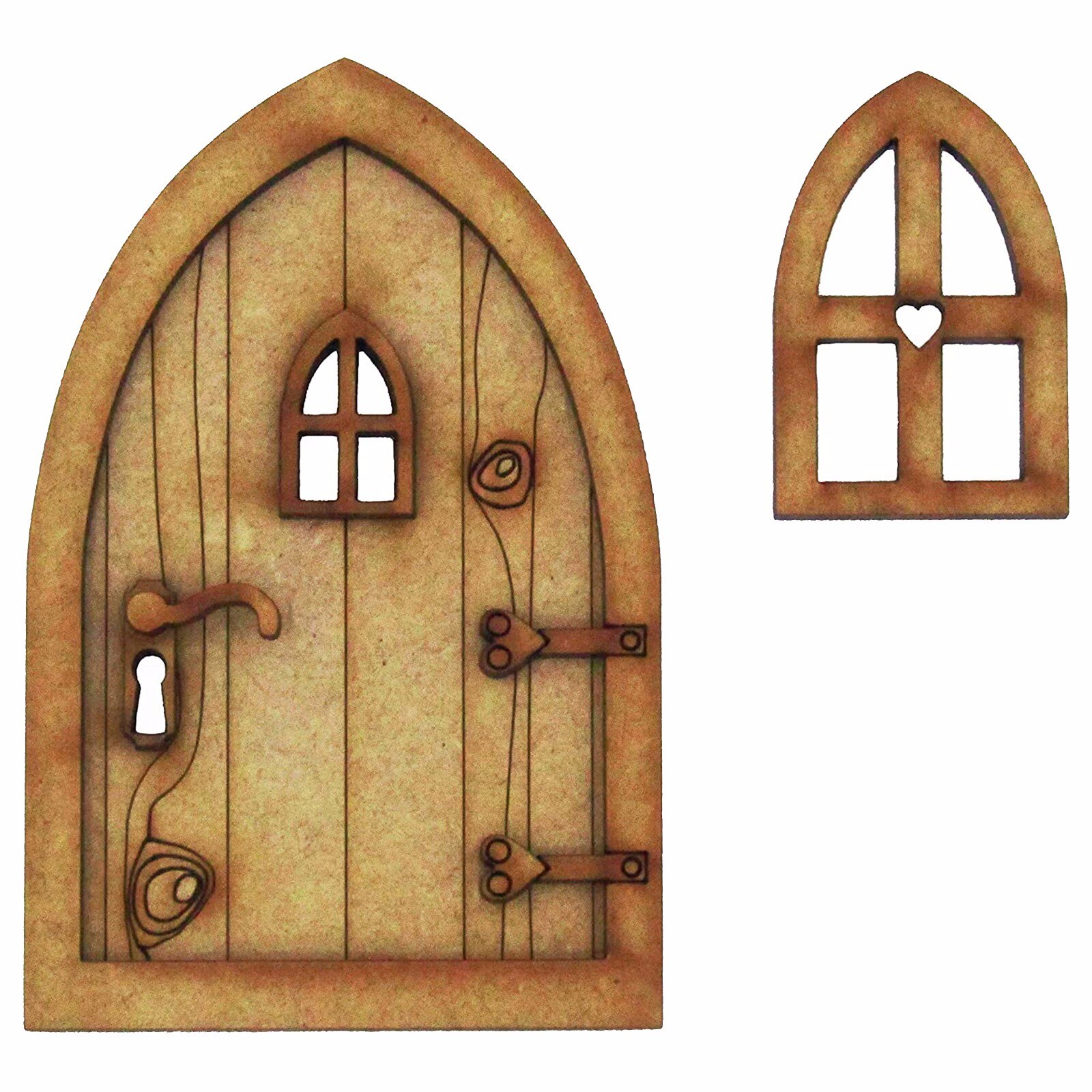 DIY Pascua decoración Elf puerta forma de en blanco de la puerta de madera de dormir puerta decoración artesanal Kit con Flowe árbol para jardín de caca
