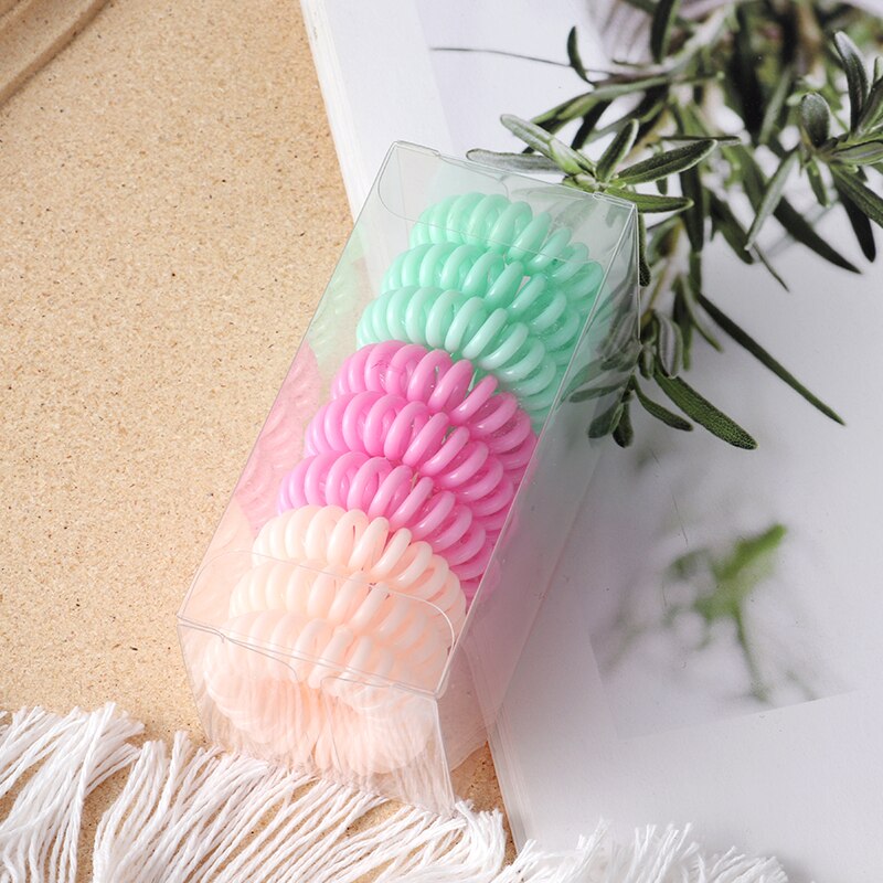 9pcs Elastic Hair Bands Colorful Spiral Hair Ties Telephone Wire Hair Accessories Girls Elastic Hair Bands Headband: style-5