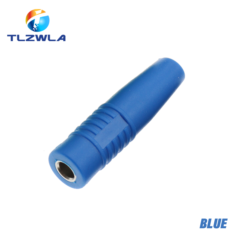 Connecteur à souder en laiton, fiche banane femelle isolée de 4mm, 5 pièces: Bleu