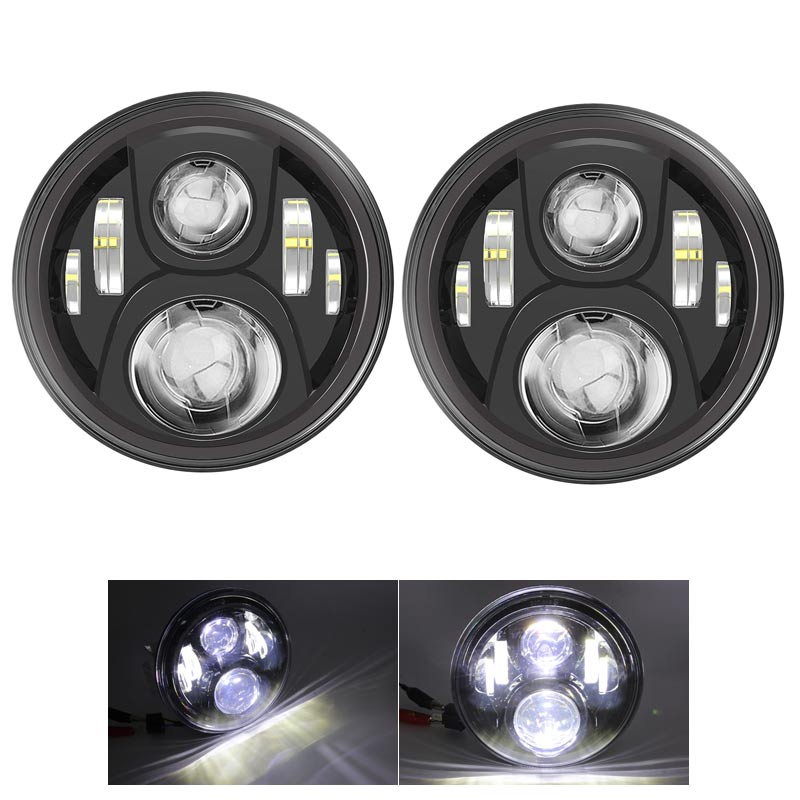Voor Lada Niva 4X4 7 ''Led Koplamp H4 Hoge Dimlicht Ronde Auto Running Lights Koplamp Voor jeep Wrangler Jk Land Rover Verdedigen