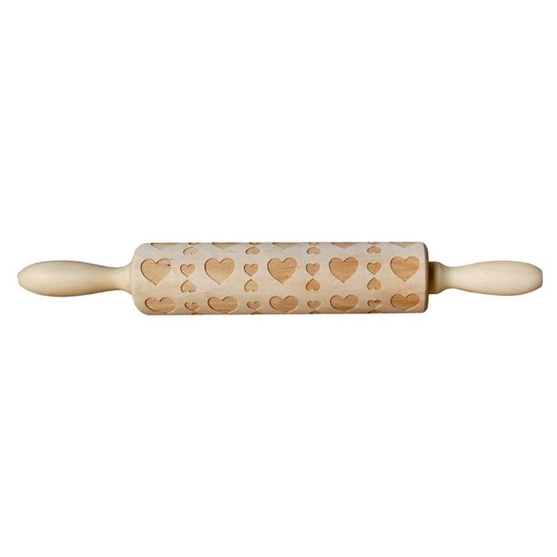 Cute Animal Wood Embossing Rolling Pin for DIY Baking Cookies Noodle Biscuit Fondant Cake Dough Engraved Roller: 05