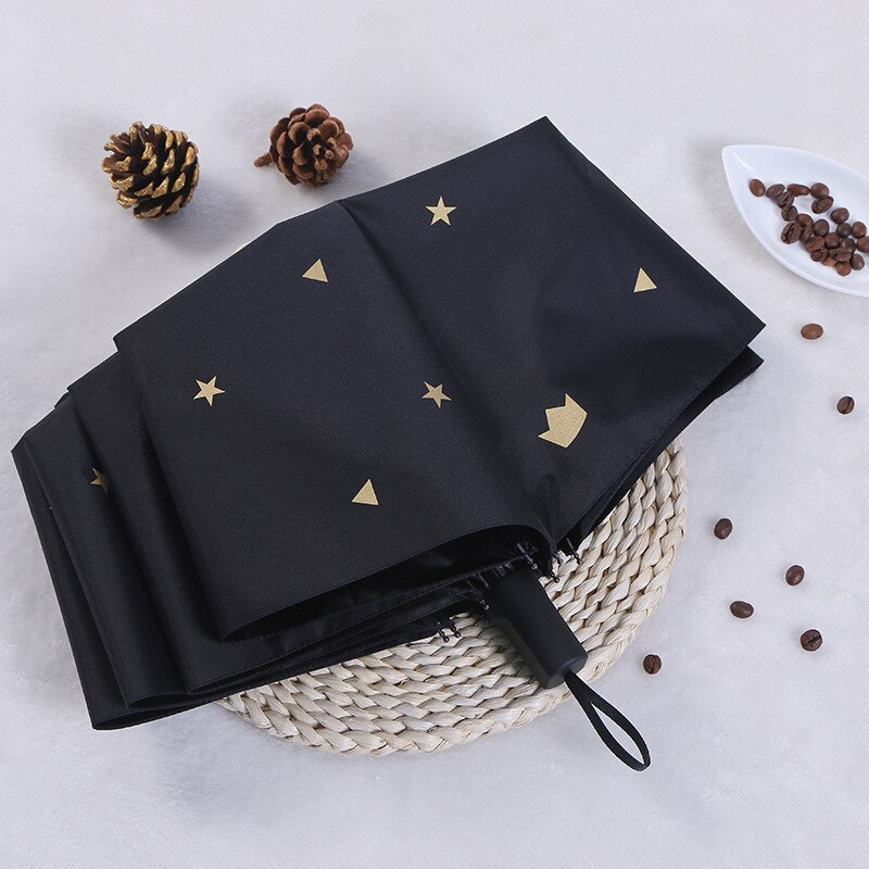 YADA Gold Color Star&Crown Pattern Umbrella Fold W... – Grandado