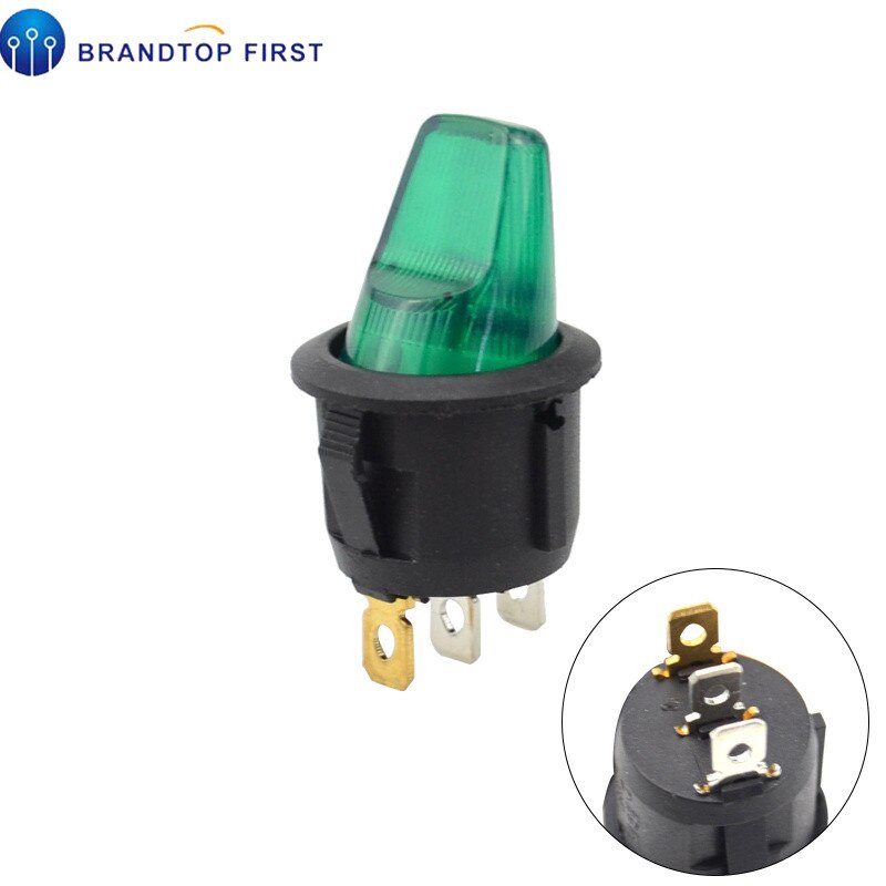 1 stk vippebryter med 12v opplyste lamper 10a/125 vac 6a/250 vac