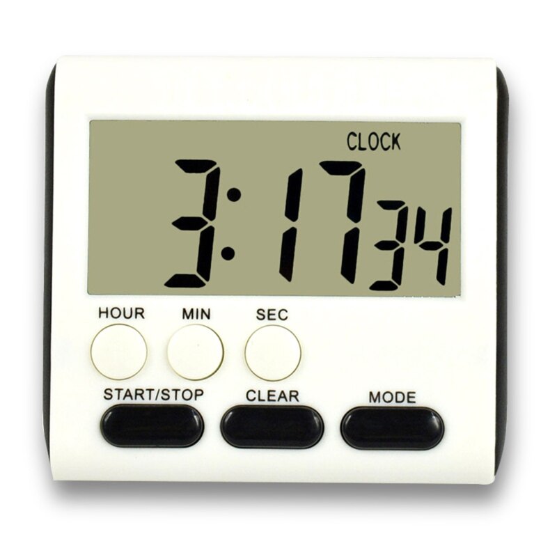 Multi-Function Electronic Timer Magnet Digital Timers Big LCD Display Count Up Countdown Timer for Break Time Cooking: -BK