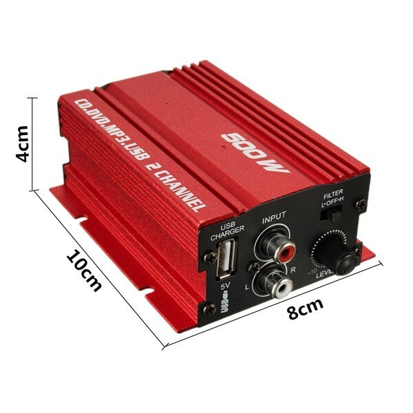 12V 2CH Car Audio Amplificador HIFI Audio Power Amplifier bluetooth Stereo Amplifiers FM Radio USB Subwoofer Audio Amplifier
